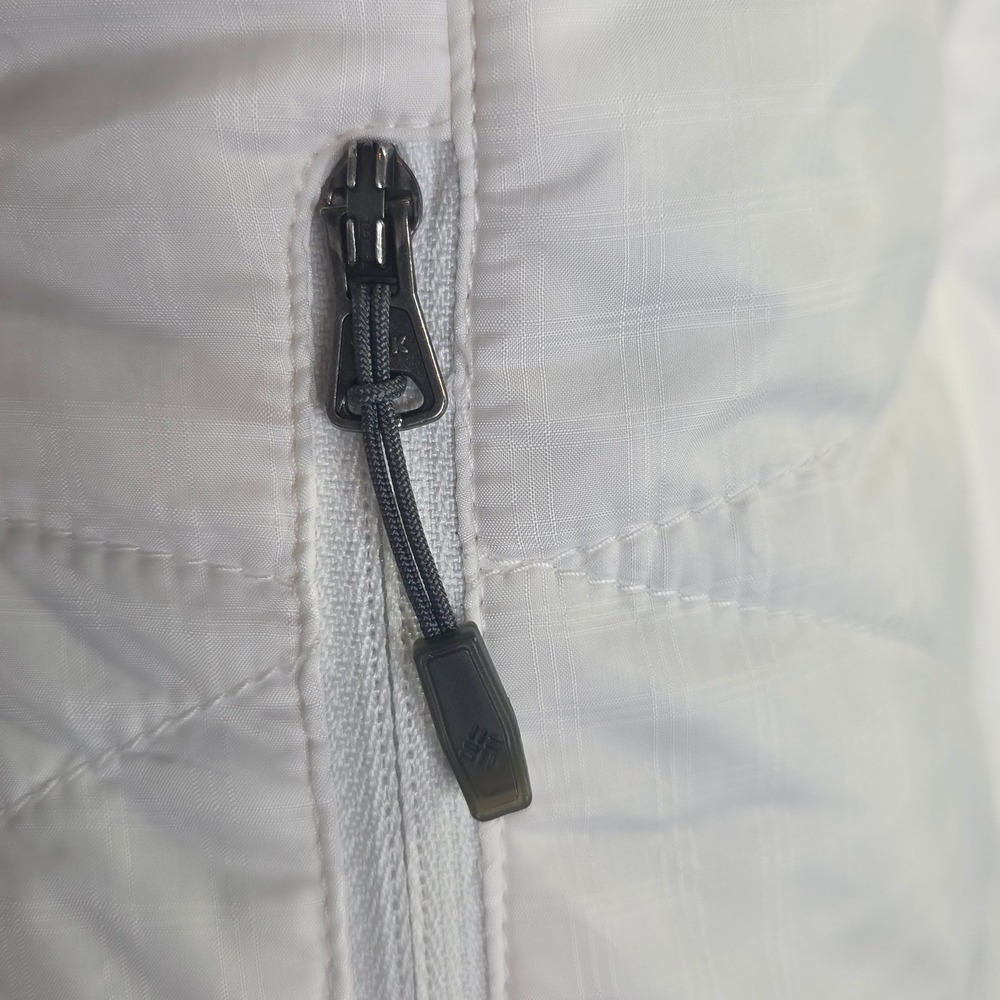 Columbia Omni-Heat White Quilted Puffer Vest Womens Medium Full Zip Insulated - Picture 13 of 16